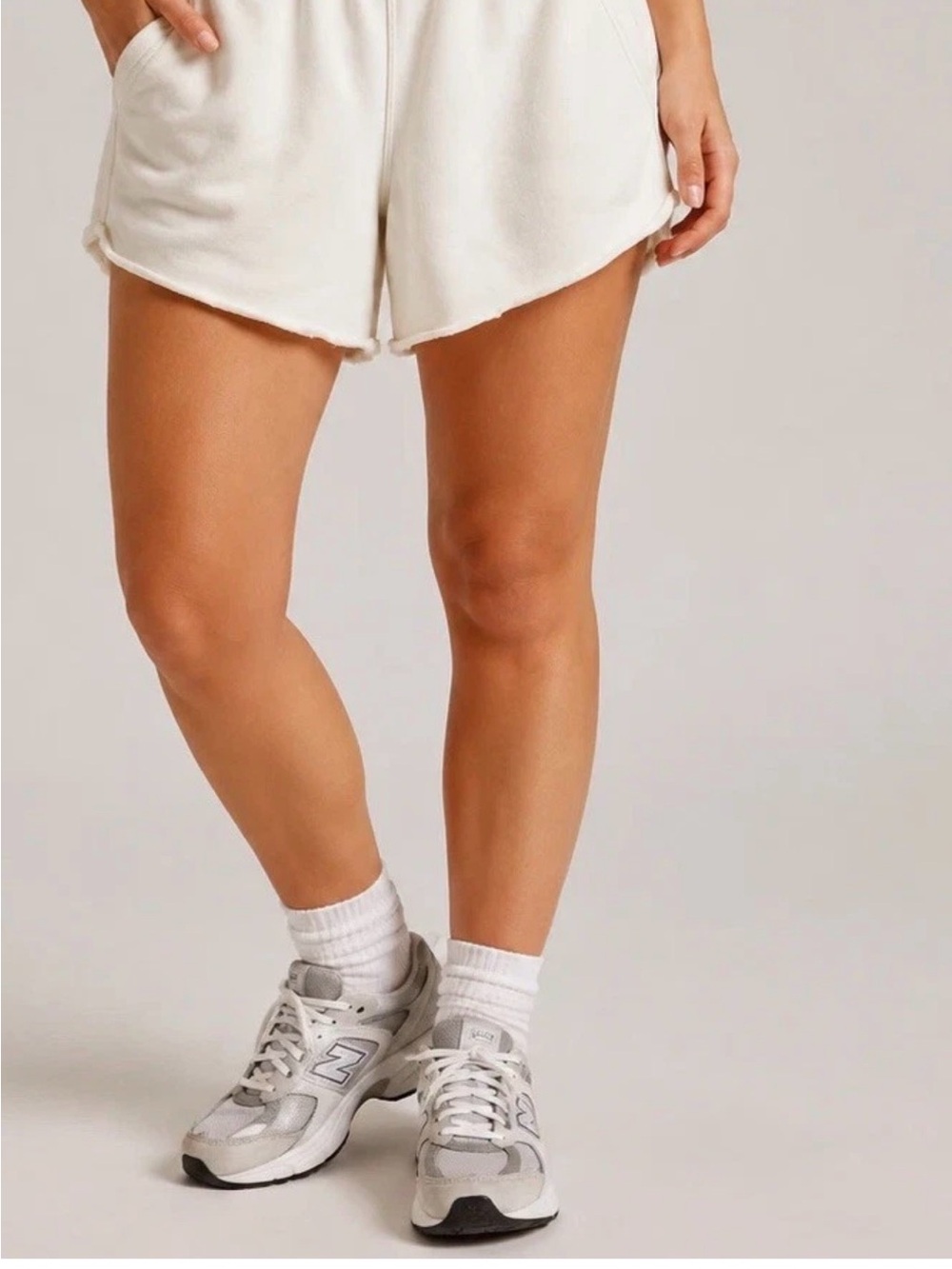 Free People Movement Sweat Shorts Women Small White Athletic Casual